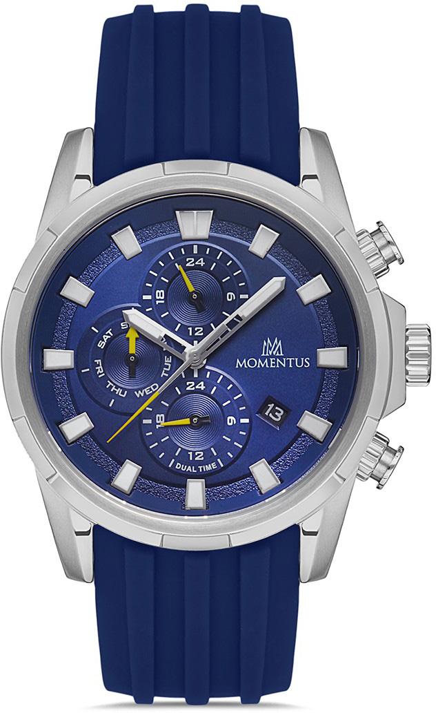 Momentus CC301S-11MS Takvimli 45 mm Lacivert Silikon Kordon Analog Erkek Kol Saati