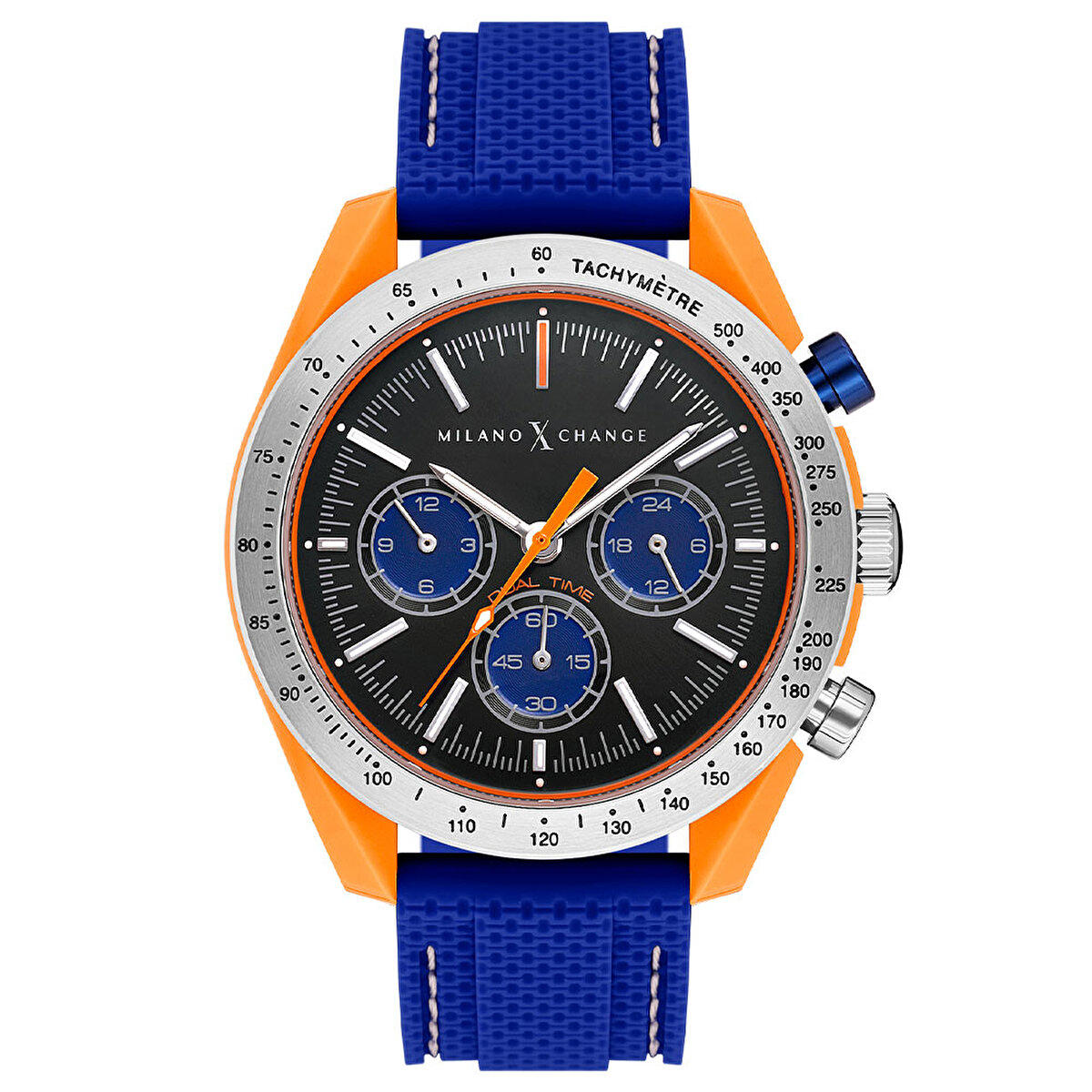 Milano X Change MXG3114 Takvimli 43 mm Lacivert Silikon Kordon Analog Erkek Kol Saati
