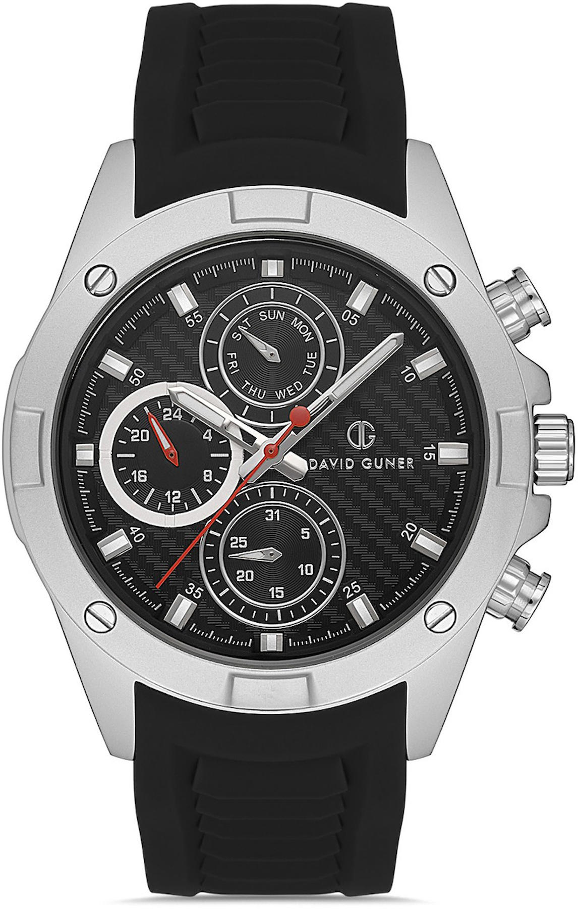 David Guner DG-8609GD-J2 Takvimli 42 mm Siyah Metal Kordon Analog Kol Saati