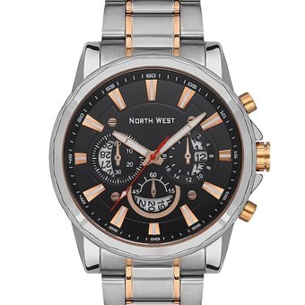 Northwest NW-2101-B Takvimli 45 mm Gri-Rose Gold Çelik Kordon Analog Erkek Kol Saati