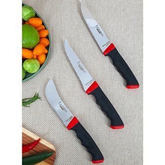 Soft Grip 3 Parça Mutfak Bıçak Seti Et Ekmek Sebze Meyve Bıçak ( No: 1-Y-S ) ( Abs Kaymaz Sap )