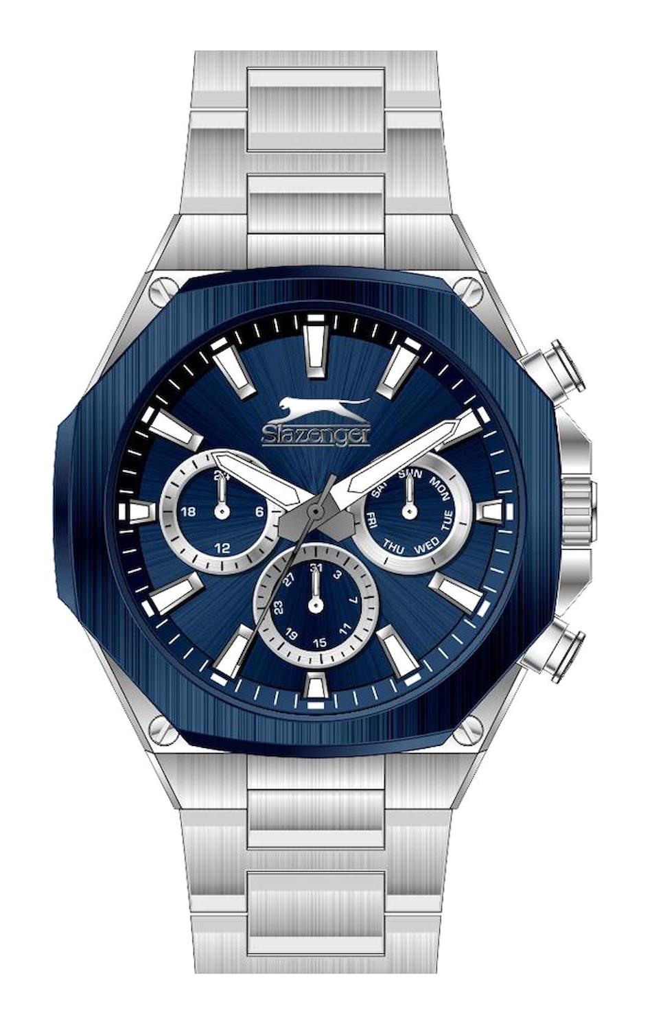 Slazenger SL.09.2322.2.02 Takvimli 45 mm Metal Kordon Analog Erkek Kol Saati