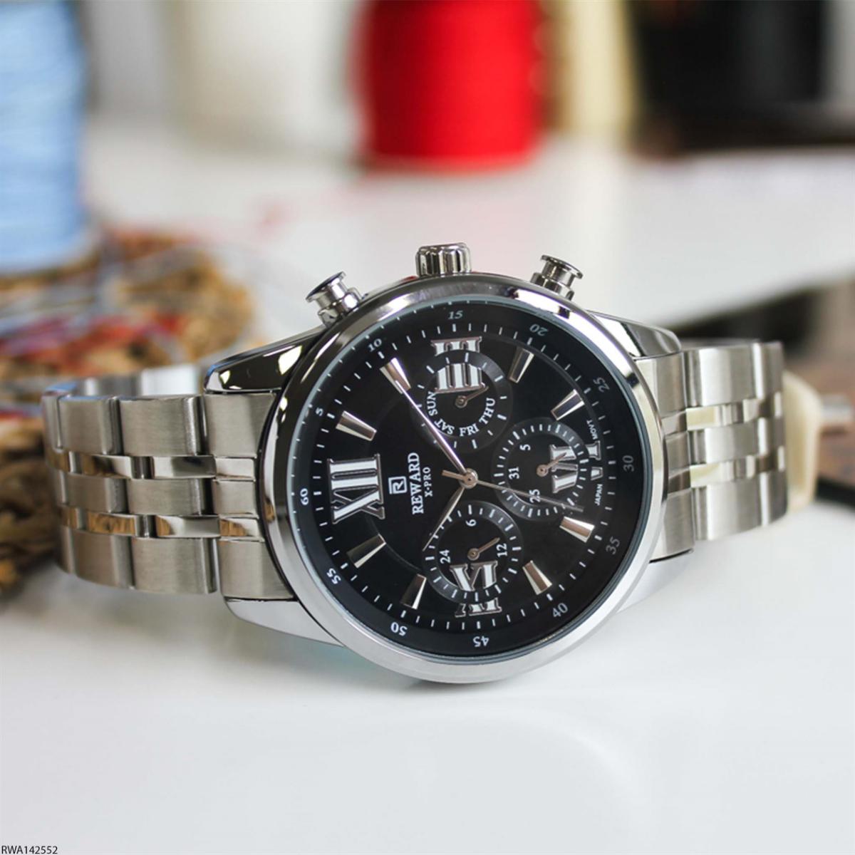 Reward RWA142552 Takvimli 45 mm Çelik Kordon Analog Erkek Kol Saati