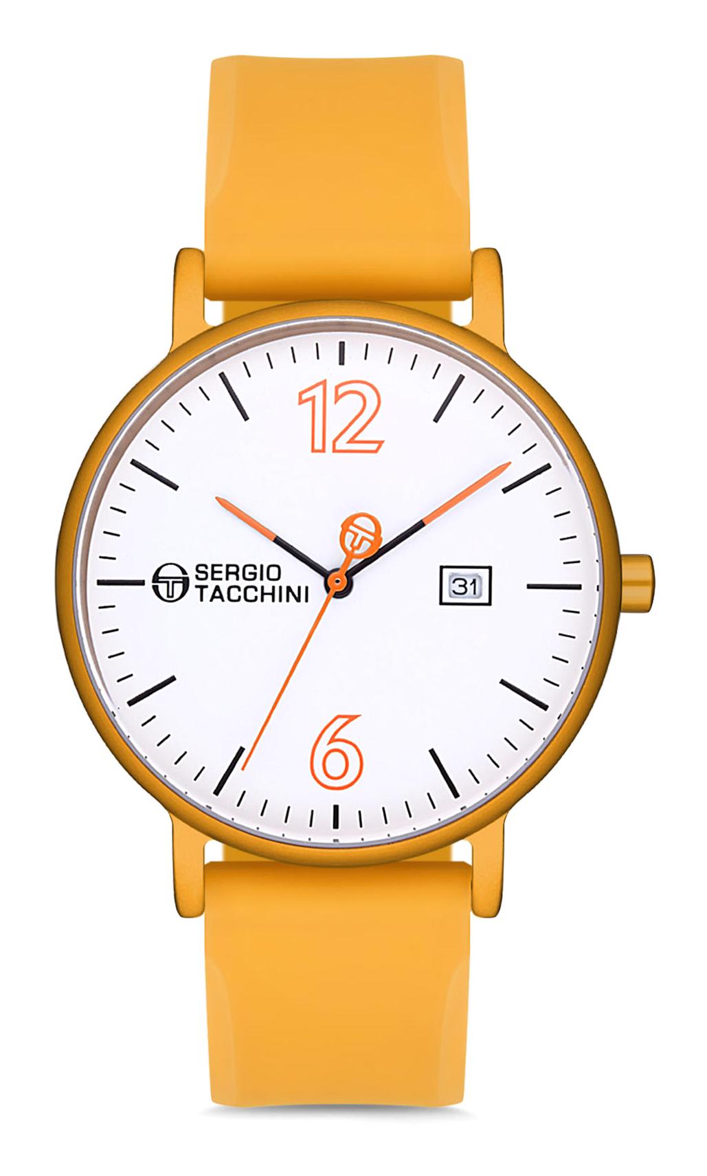 Sergio Tacchini ST.1.10059.6 Takvimli 41 mm Turuncu Silikon Kordon Analog Erkek Kol Saati
