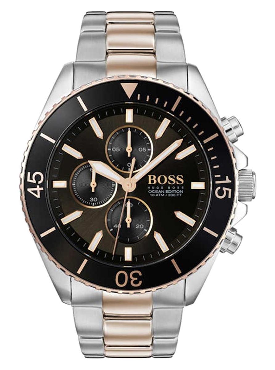 Hugo Boss HB1513705 Pusulalı Takvimli Gri-Rose Gold Çelik Kordon Analog Erkek Kol Saati