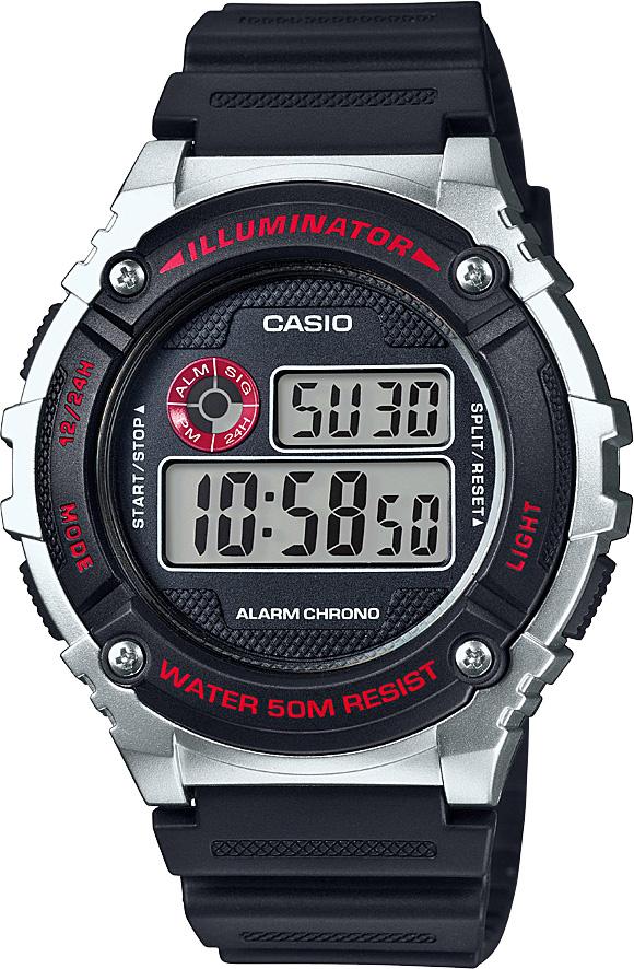 Casio W-216H-1CVDF Takvimli 43 mm Siyah Plastik Kordon Dijital Erkek Kol Saati