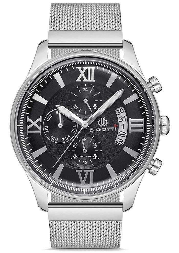 Bigotti BG.1.10202.2 Takvimli 44 mm Çelik-Hasır Kordon Analog Erkek Kol Saati