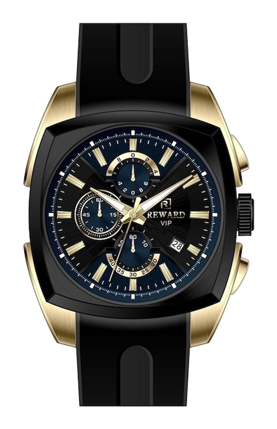 Reward A145084 Takvimli 45 mm Siyah Silikon Kordon Analog Erkek Kol Saati