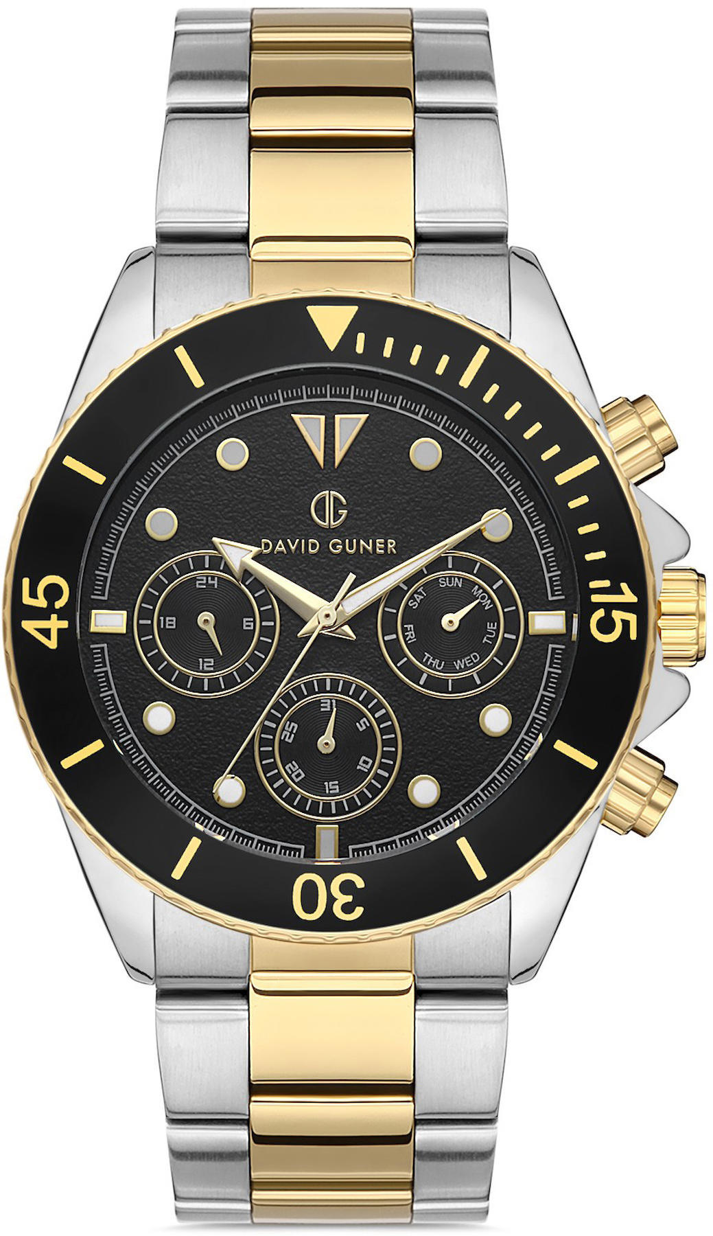 David Guner DG-8252GA-D2 Takvimli 42 mm Metal Kordon Analog Kol Saati