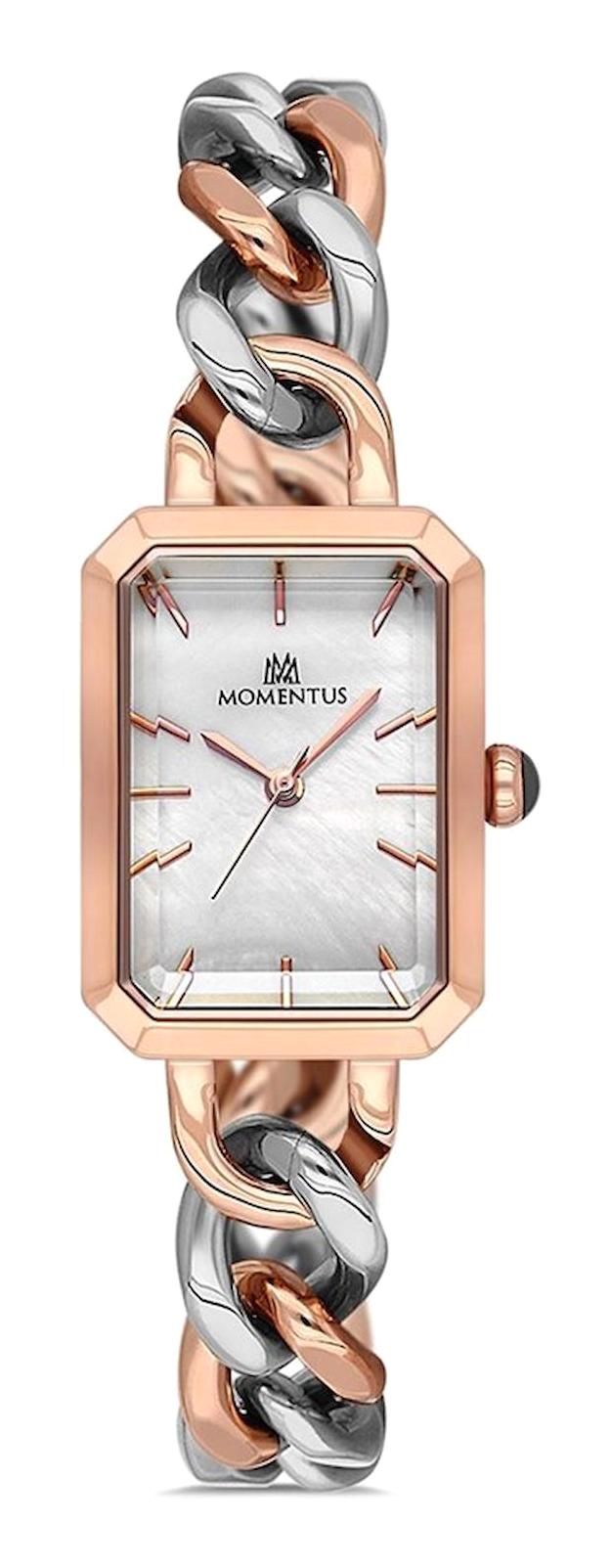 Momentus CW129T-09SR Takvimli 44 mm Gri-Rose Gold Çelik Kordon Analog Erkek Kol Saati