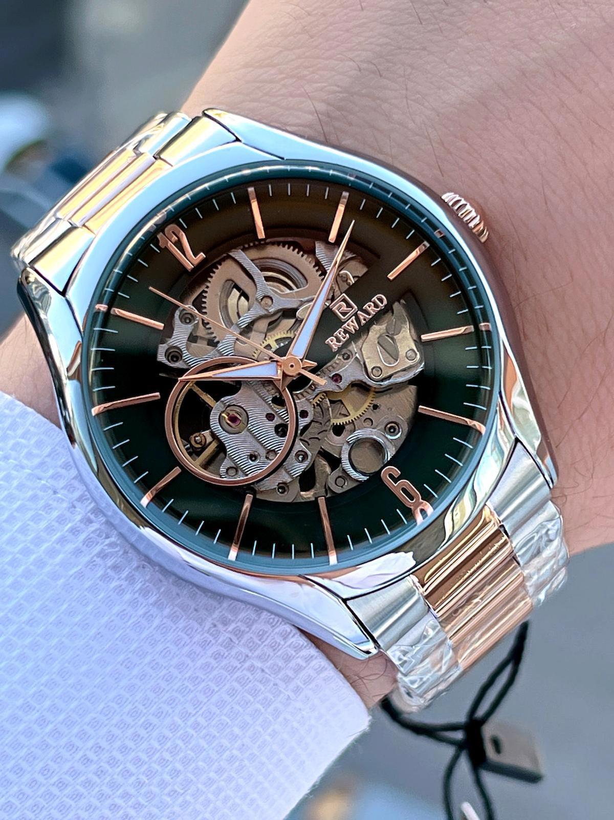 Reward EA.144590 45 mm Gri-Rose Gold Çelik Kordon Analog Erkek Kol Saati