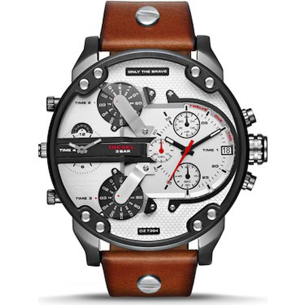 Diesel DZ7394 Takvimli 42 mm Kahverengi Deri Kordon Analog Kol Saati