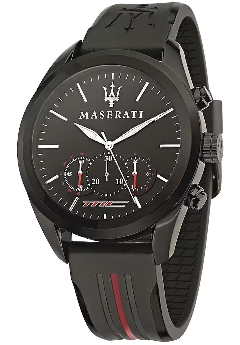 Maserati R8871612004 Takvimli 45 mm Siyah Silikon Kordon Analog Erkek Kol Saati