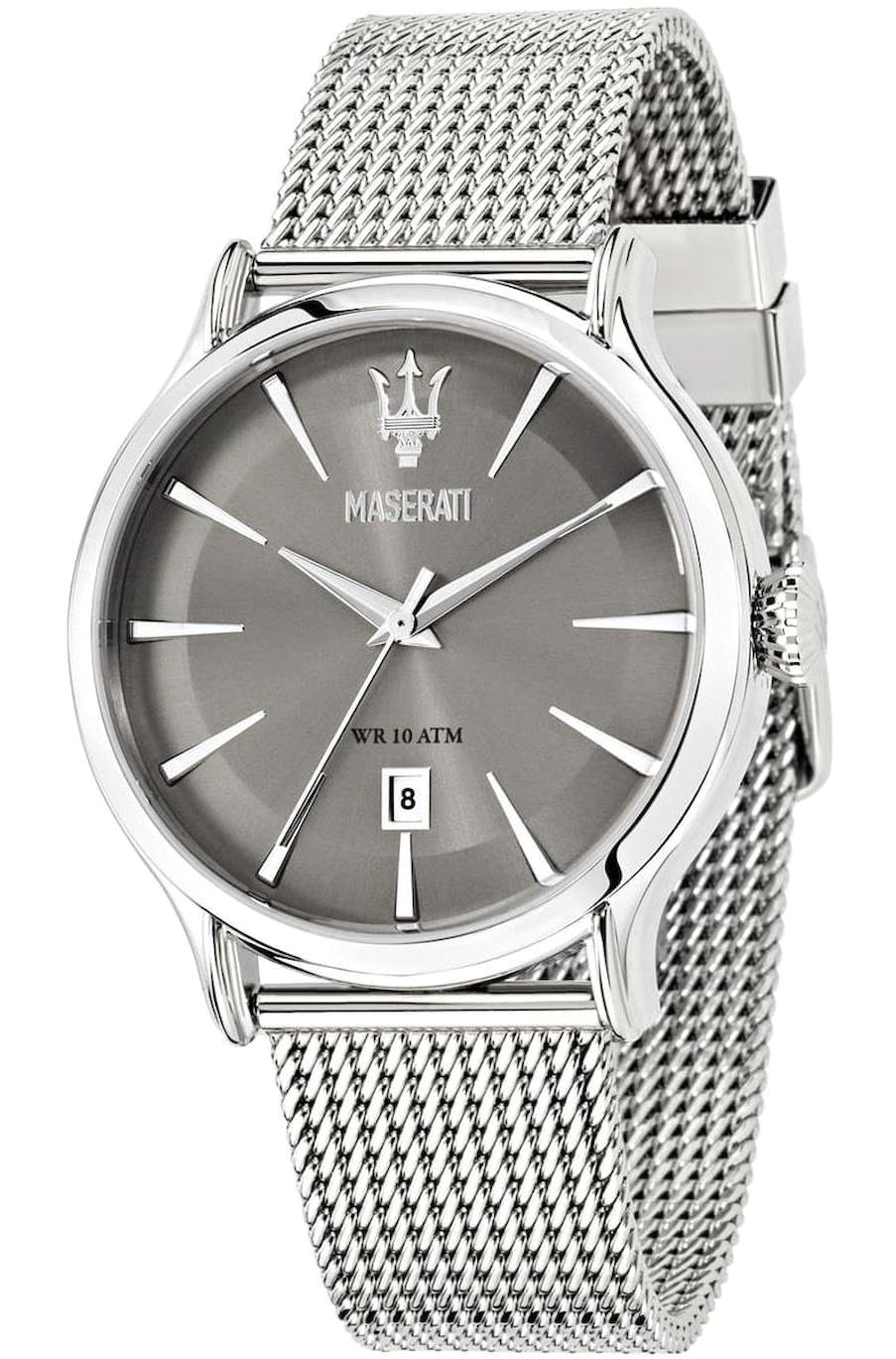Maserati R8853118002 Takvimli 42 mm Gri Hasır Kordon Analog Erkek Kol Saati