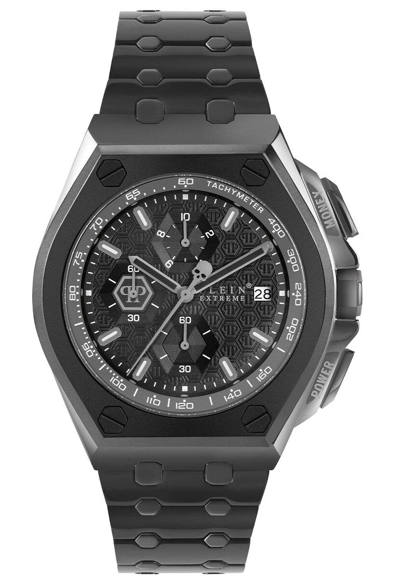Philipp Plein PWGAA0921 Takvimli 45 mm Siyah Çelik Kordon Analog Erkek Kol Saati