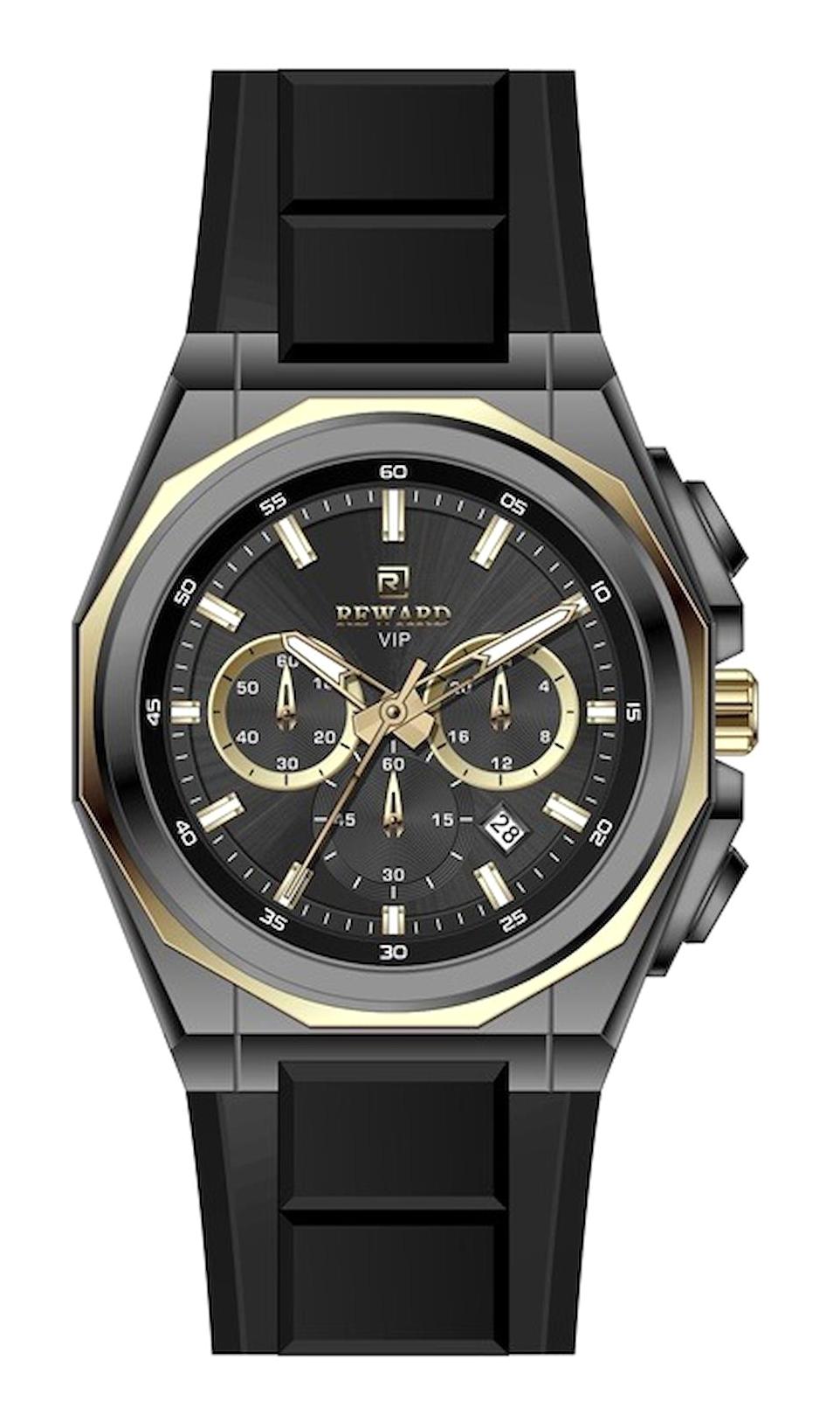 Reward A145102 Takvimli 45 mm Siyah Silikon Kordon Analog Erkek Kol Saati