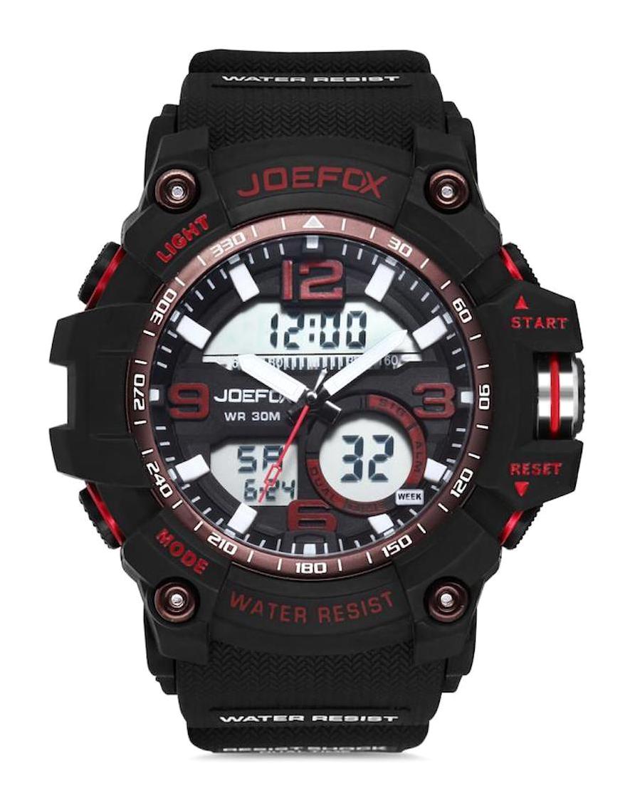Joefox JFP1072 Takvimli Siyah Plastik Kordon Analog Erkek Kol Saati