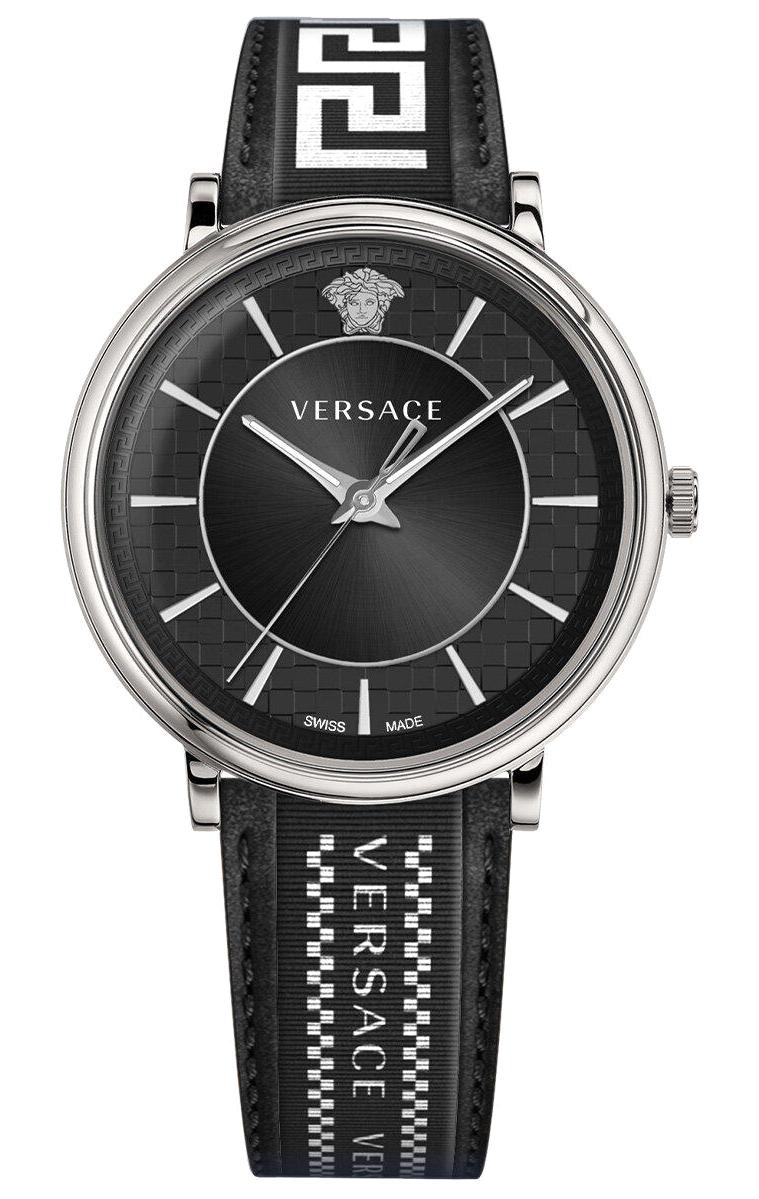 Versace VRSCVE5A01321 42 mm Beyaz-Siyah Deri Kordon Analog Erkek Kol Saati