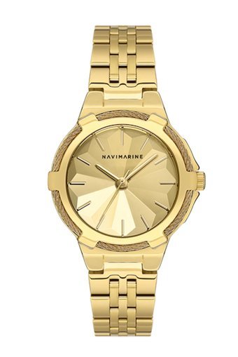 Navimarine NM171-05 34 mm Altın Çelik Kordon Analog Kol Saati