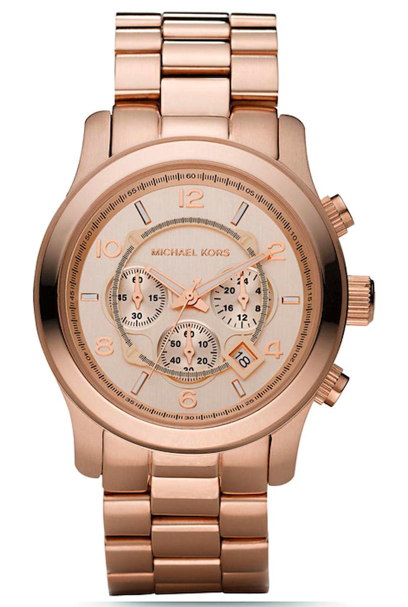 Michael Kors MK8096 Takvimli 45 mm Bronz Çelik Kordon Analog Kol Saati