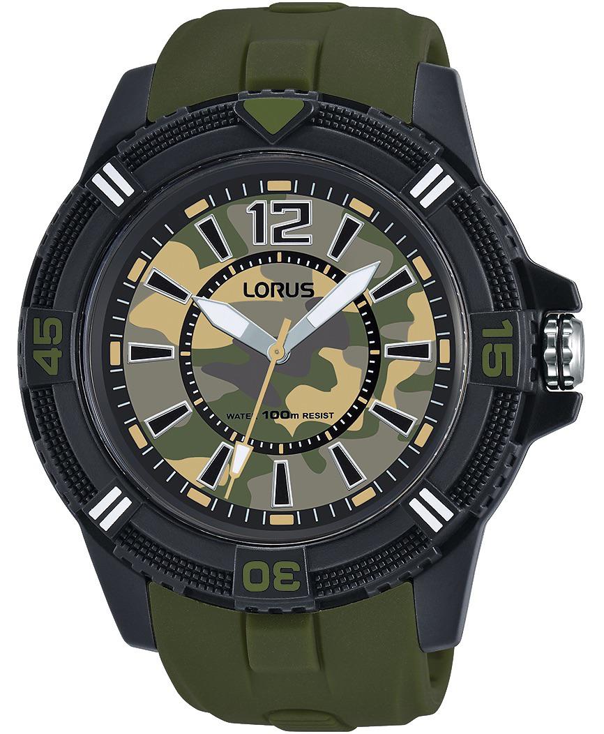 Lorus RRX49FX9 45 mm Yeşil Silikon Kordon Analog Erkek Kol Saati