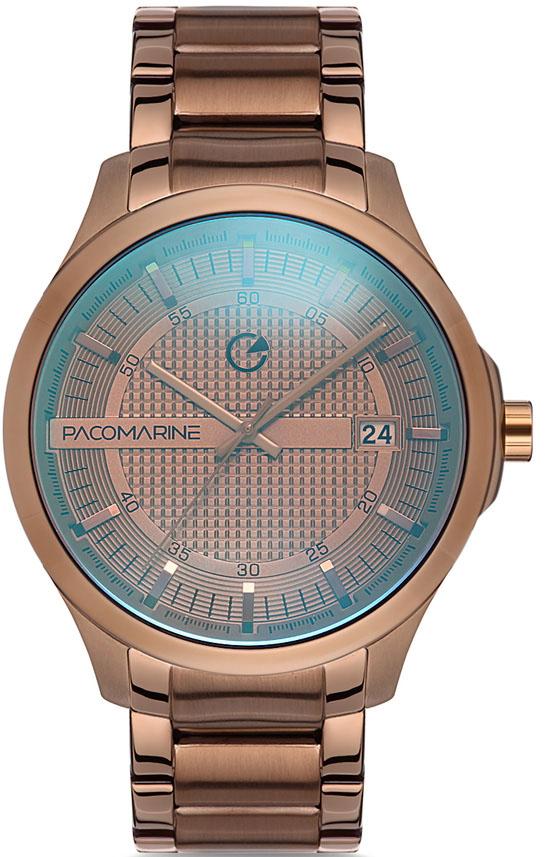 Pacomarine PM.51205.03 Takvimli 44 mm Rose Gold Çelik Kordon Analog Kol Saati