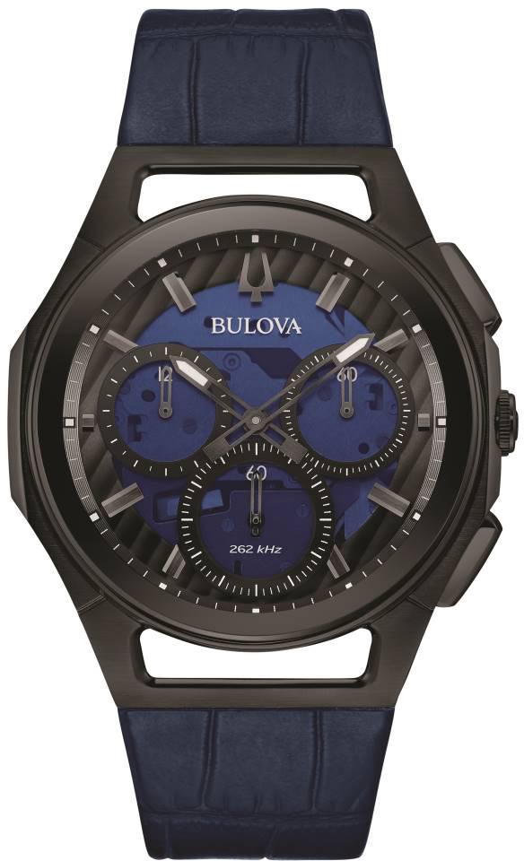 Bulova 98A232 44 mm Lacivert Deri Kordon Analog Kol Saati
