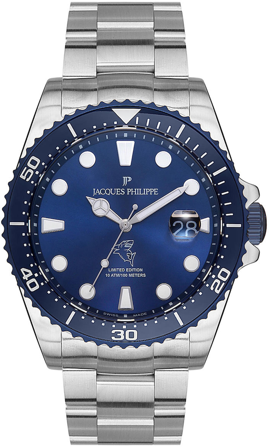 Jacques Philippe JPQGS351336LE Takvimli 42 mm Çelik Kordon Analog Erkek Kol Saati
