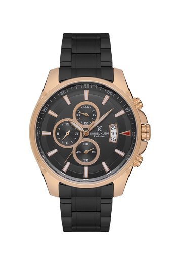 Daniel Klein DKE.1.10546.4 Takvimli 44 mm Siyah Metal Kordon Analog Kol Saati