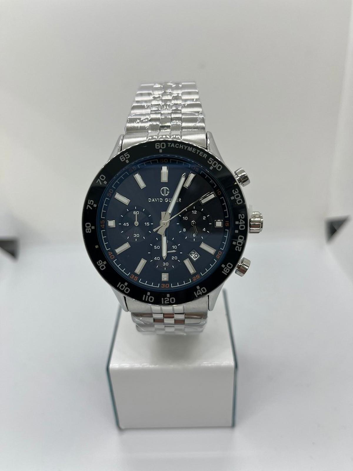 David Guner DG-8666GA-A2 Takvimli 42 mm Çelik Kordon Analog Kol Saati