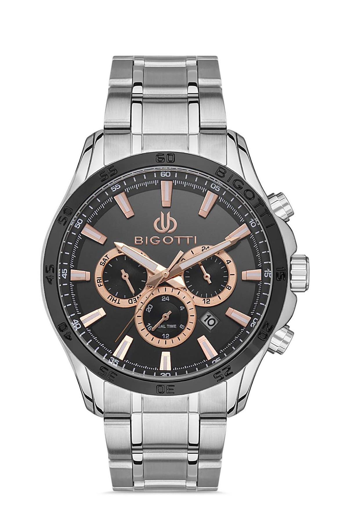 Bigotti BG.1.10457.3 Takvimli 45 mm Çelik Kordon Analog Erkek Kol Saati