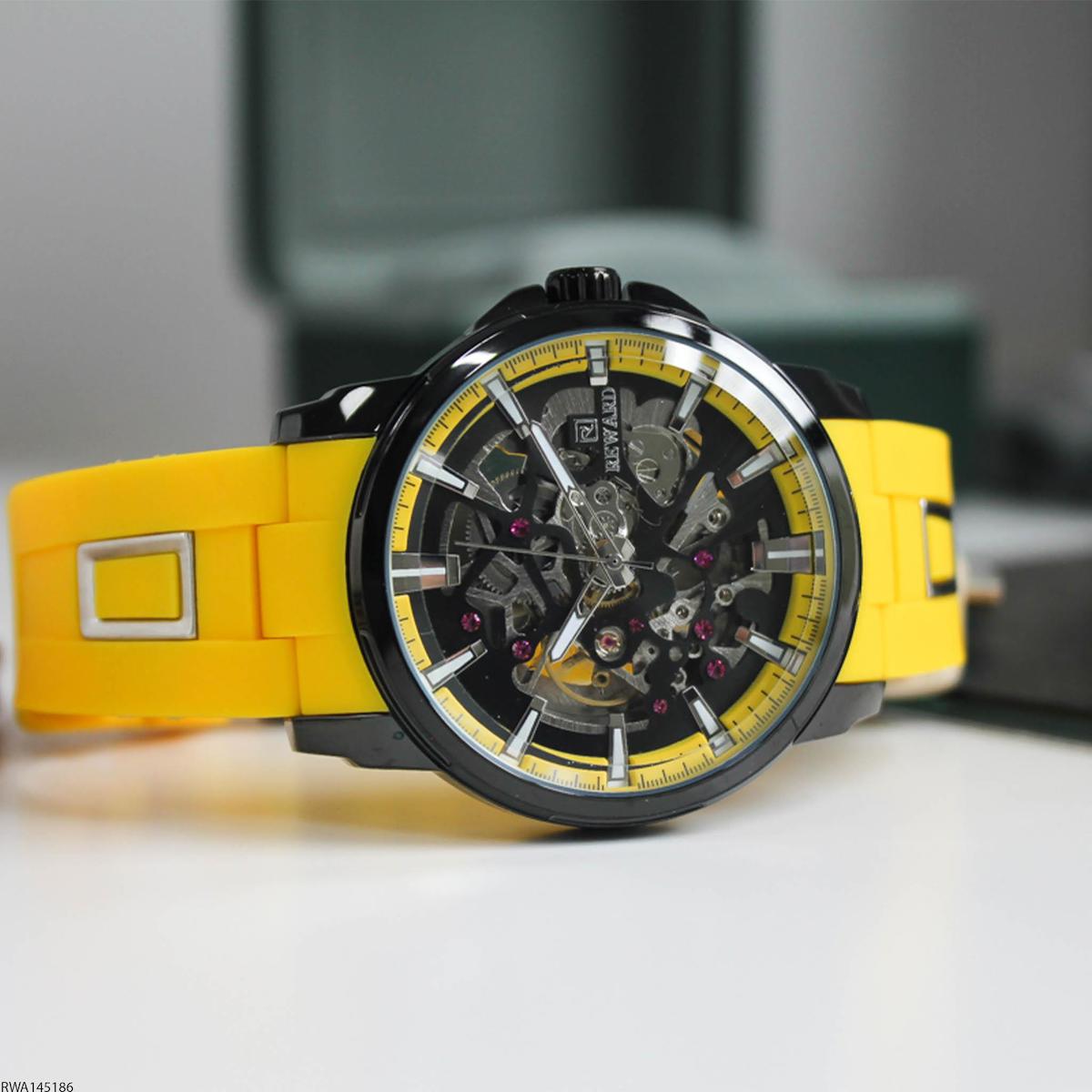 Reward RWA145186 48 mm Sarı Silikon Kordon Analog Erkek Kol Saati