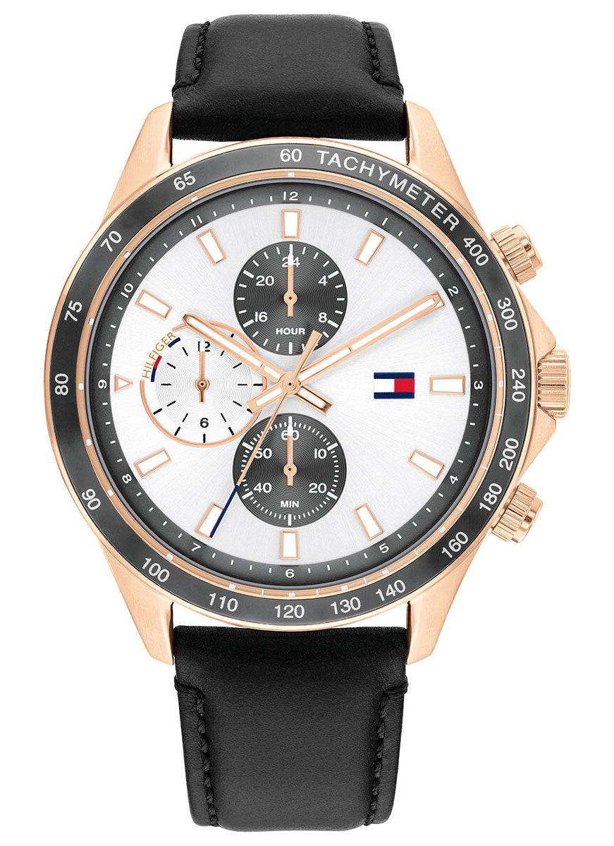Tommy Hilfiger TH1792016 Takvimli 44 mm Siyah Deri Kordon Analog Erkek Kol Saati