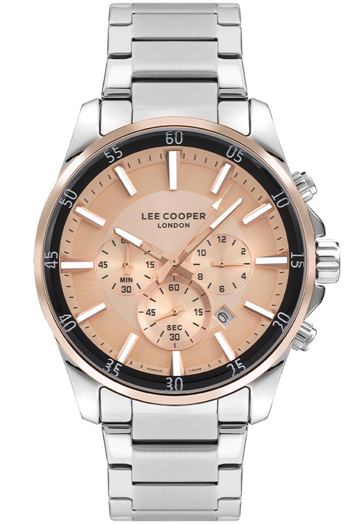 Lee Cooper LC07708.510 Takvimli Metal Kordon Analog Erkek Kol Saati