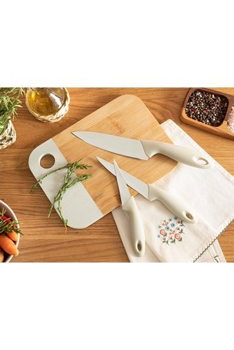 English Home Lydia Çelik 3'lü Bıçak Setı 19-22-27 Cm Krem