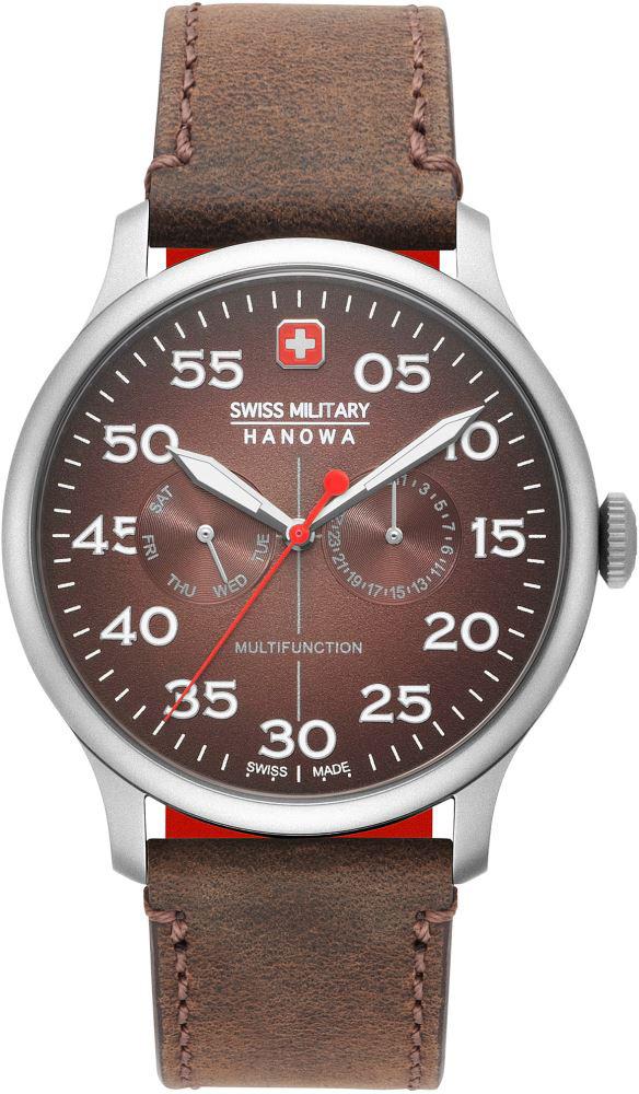 Swiss Military 06-4335.04.005 Takvimli 44 mm Kahverengi Deri Kordon Analog Kol Saati