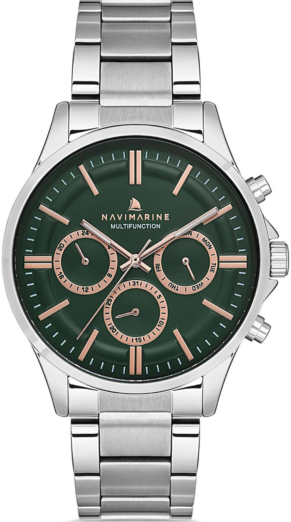 Navimarine NM138-07 Takvimli 41 mm Çelik Kordon Analog Kol Saati