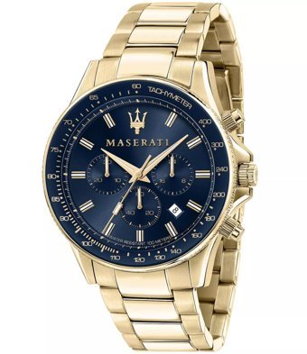 Maserati R8873640008 Takvimli 44 mm Altın Çelik Kordon Analog Erkek Kol Saati