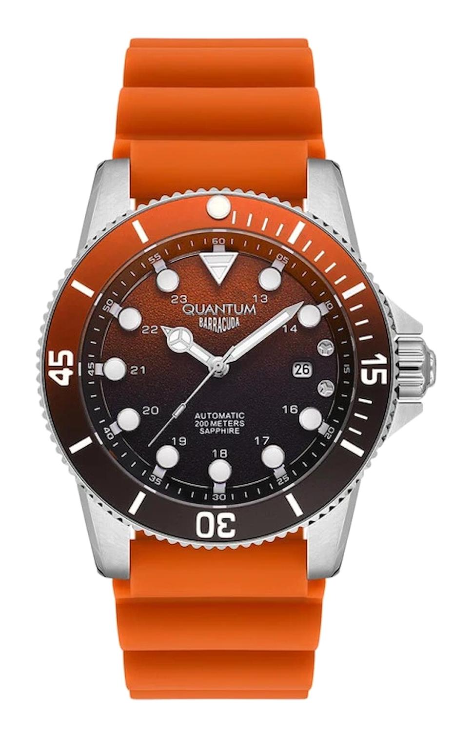 Quantum BAR1115.388 Takvimli 44 mm Turuncu Silikon Kordon Analog Erkek Kol Saati