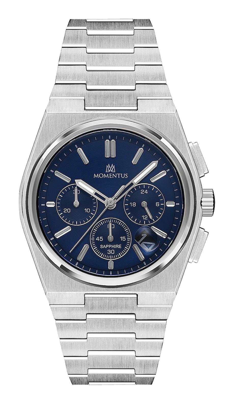 Momentus TM345S-11SB Takvimli 43 mm Gri Silikon Kordon Analog Erkek Kol Saati