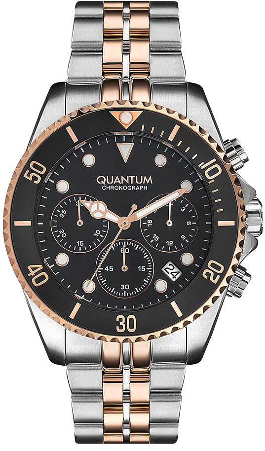 Quantum PWG930-550 Takvimli 45 mm Altın-Çelik Kordon Analog Erkek Kol Saati