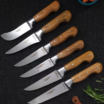 Lazbisa Hand Craft 6 Parça Mutfak Bıçak Seti Et Ekmek Sebze Meyve Bıçak ( No: 0-1-2-3-Yüzme-Sıyırma )