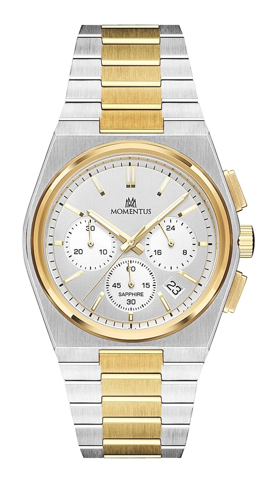 Momentus TM345T-02SG Takvimli 43 mm Çelik Kordon Analog Erkek Kol Saati