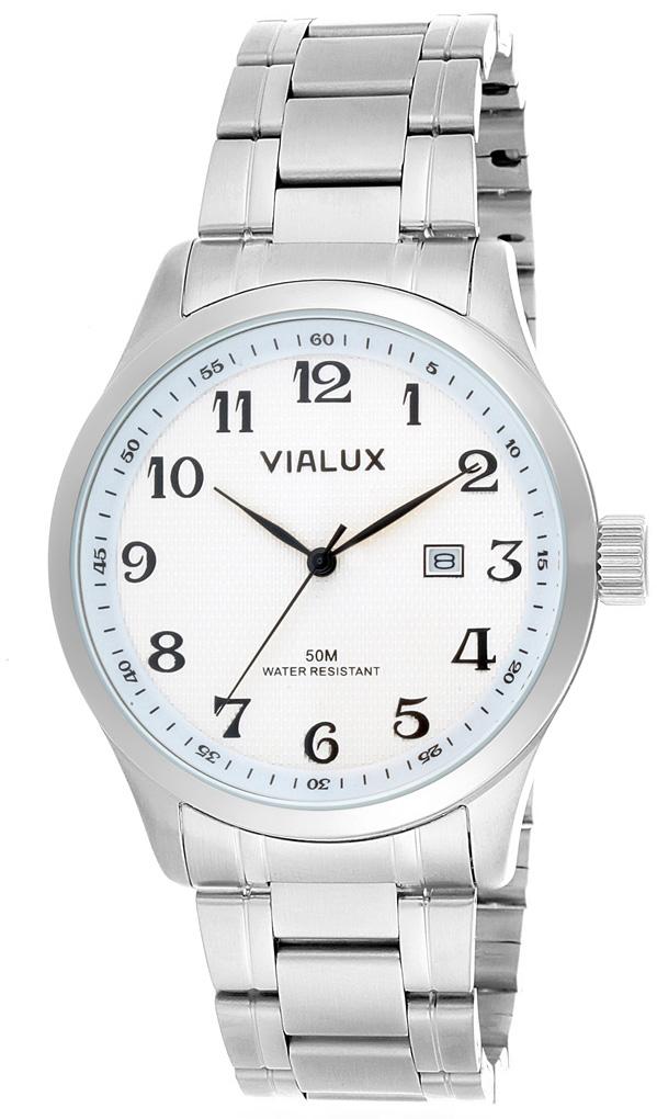 Vialux AS560S-01SS Takvimli 42.5 mm Çelik Kordon Analog Kol Saati