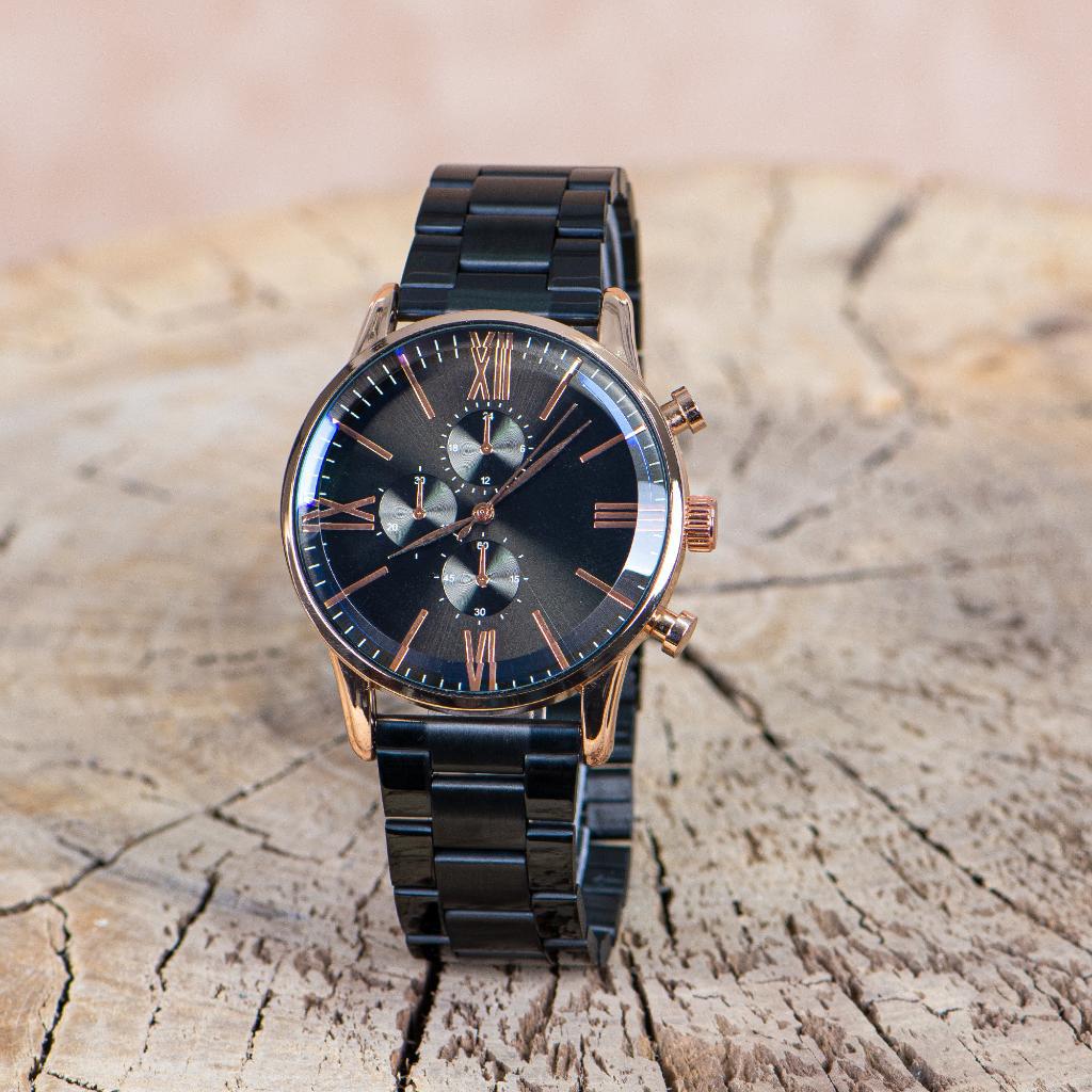 Saattino ST-303981 Takvimli 44 mm Siyah Çelik Kordon Analog Erkek Kol Saati
