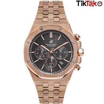 Beverly Hills Polo Club BP3234X397 Takvimli 42 mm Rose Gold Çelik Kordon Analog Erkek Kol Saati
