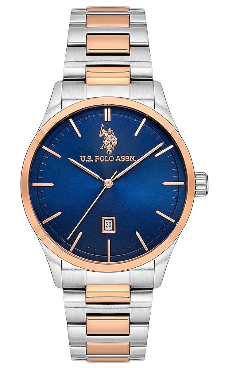 U.S. Polo Assn USPA1072-05 Takvimli 42 mm Gri-Rose Gold Çelik Kordon Analog Erkek Kol Saati