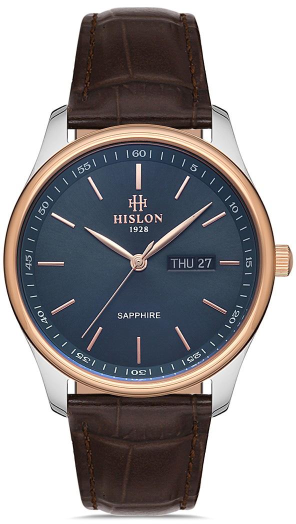 Hislon CL113T-11KR Takvimli 42 mm Kahverengi Deri Kordon Analog Erkek Kol Saati