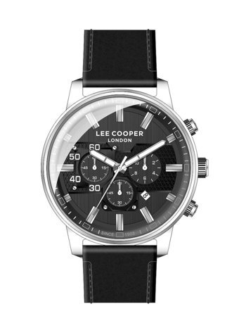Lee Cooper LC07474.351-NM Takvimli Siyah Deri Kordon Analog Erkek Kol Saati