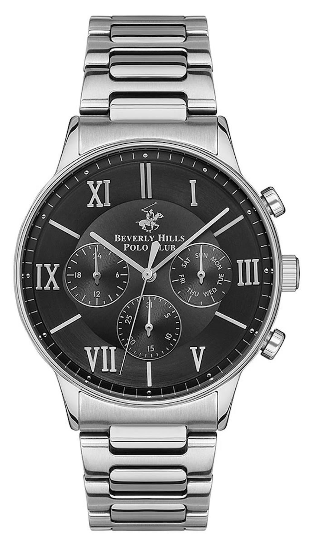 Beverly Hills Polo Club BP3314X350 Takvimli 41-45 mm Çelik Kordon Analog Erkek Kol Saati